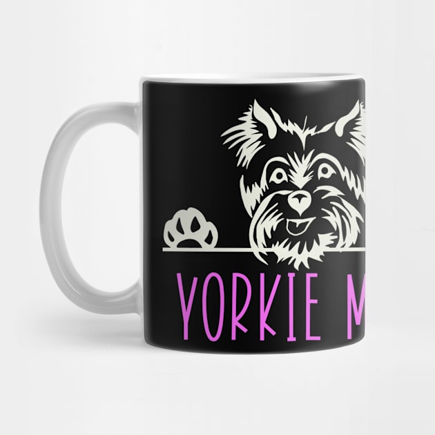 Yorkie Mom with Yorkshire Terrier Dog by tropicalteesshop